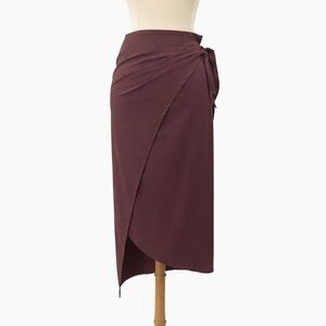 ADAY XS It’s a Swirl Wrap Skirt Merlot Maroon 0701 brown red lightweight